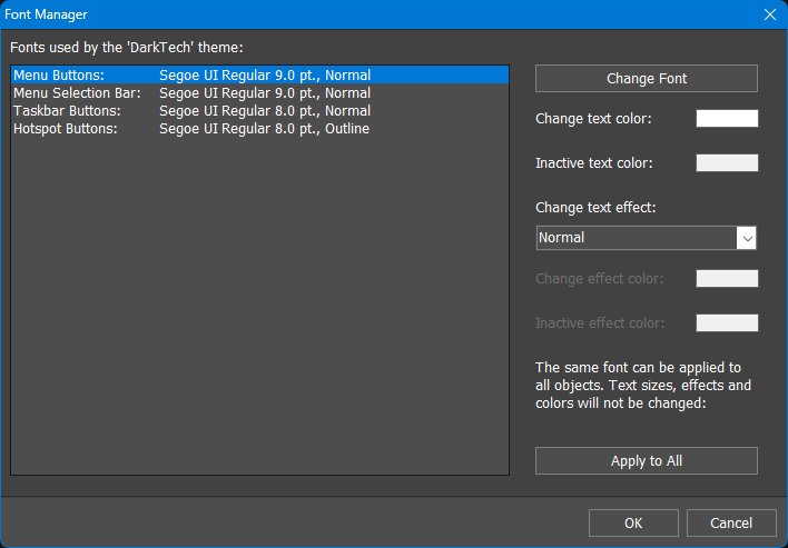 Fonts settings