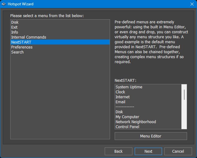 Hotspot Wizard menu action
