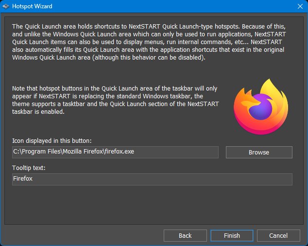 Hotspot Wizard Quick Launch action