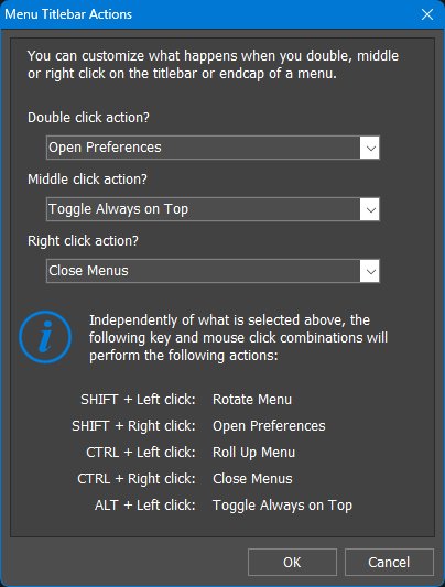 Menu titlebar actions