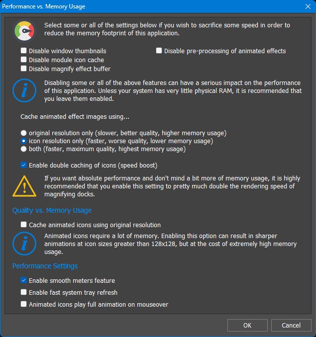 Advanced Performance settings