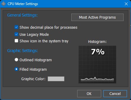 CPU Meter settings
