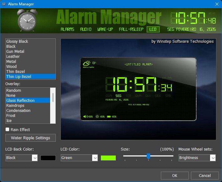 Alarm LCD settings