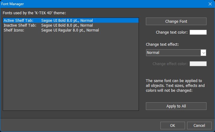 Theme Fonts dialog