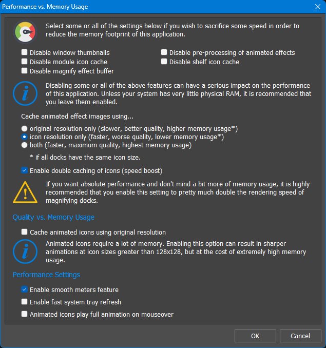 Advanced Performance settings