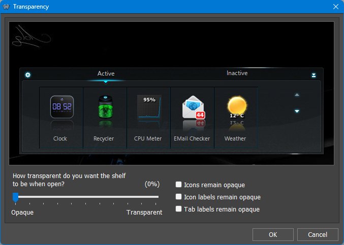 Transparency dialog