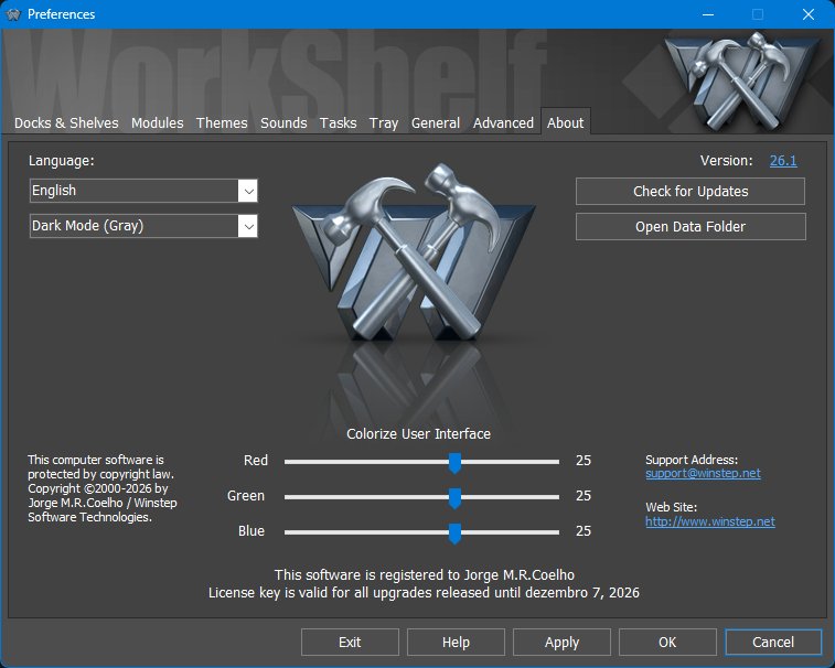 Main Preferences - About tab