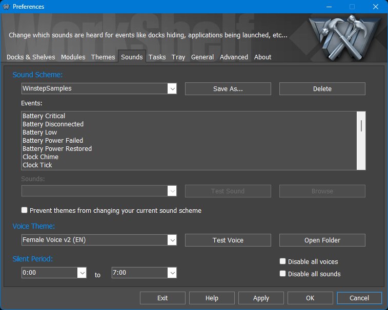 Main Preferences - Sounds tab
