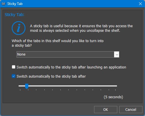 Sticky Tab dialog